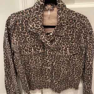 FREE PEOPLE CHEETAH DENIM JACKET!!!!